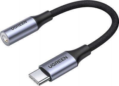 Adapter audio Ugreen AV161, USB C në 3.5mm, 10 cm, gri e errët