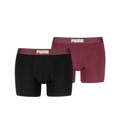 Машки боксерки Puma Mesh Waistband Boxers 2P, памук, сет 2 парчиња, црна црвена