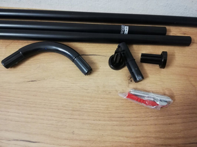 Шина за агол за завеса за туш Symple Stuff Lott Angle Bar, бела