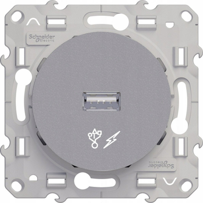 Prizë USB Schneider Electric Odace S53D408, 5V DC, alumin
