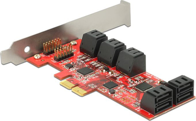Kartë kontrolli Delock 89384, 10x SATA3, low profile, e zezë
