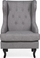 Poltron krahësh ALTA Wingback, pëlhurë, këmbë druri, gri