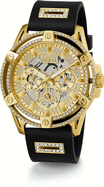 Orë dore për meshkuj Guess King GW0537G2, e zezë