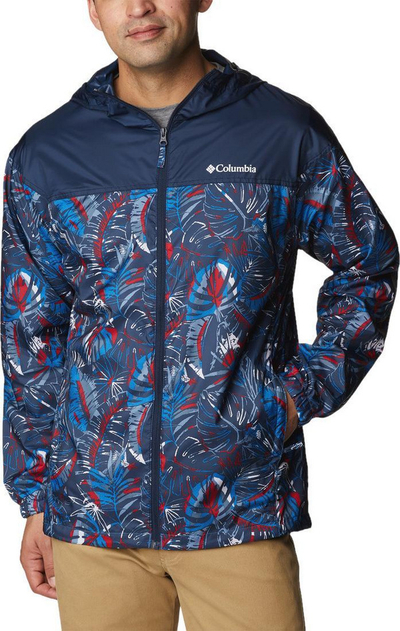 Xhaketë për meshkuj Columbia Flash Challenger Novelty Windbreaker, L, e kaltër e errët