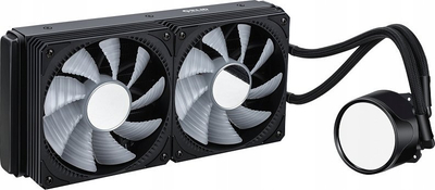 Ftohës uji AIO për CPU Gelid Solutions CC-AIO-240, radiator 240mm, 2x ventilator 120mm RGB, i zi