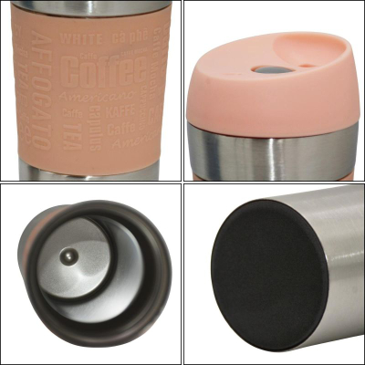 Gotë termike Excellent Houseware, 350ml, çelik inox, rozë