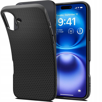 Mbulesë telefoni Spigen Liquid Air për iPhone 17, matte, e zezë