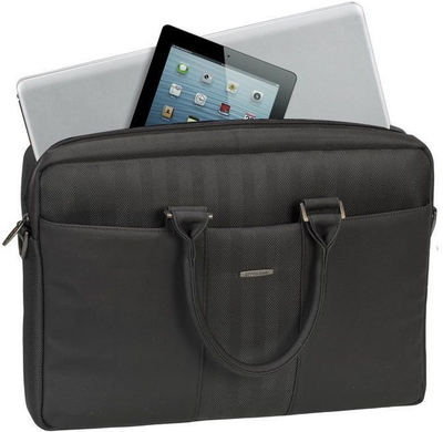 Çantë për laptop Rivacase 8135, për 39,6 cm (15,6”) me xhepa dhe material poliester / PU, e zezë