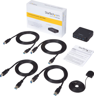 Ndarës USB StarTech HBS304A24A, 4x4, USB 3.0, i zi