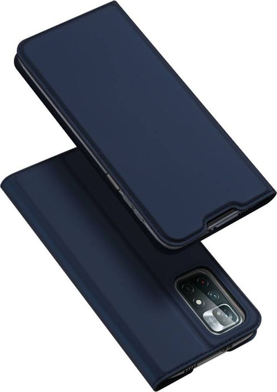 Mbulesë telefoni Dux Ducis Skin Pro për Poco M4 Pro 5G, me xhep kartash, boçe për stand, blu e errët