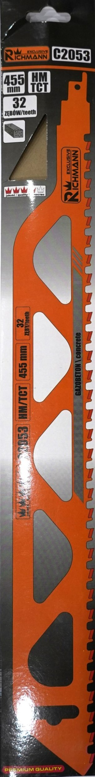 Teh për sharrë reciproke Richmann C2053, 455 mm, 32 dhëmbë, portokalli