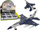 Avion lodër Leantoys Fighter, 1:72, me drita edhe zë, blu navy