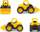 Lodër bulldozer Lena Truckies, plastikë ABS, rrota gome, i verdhë