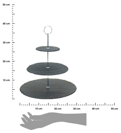 Stendë servirjeje Excellent Houseware, 3 kate, 30 cm, gri