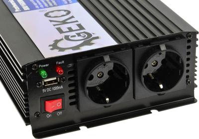 Inverter energjie GEKO GTI006, 12V në 230V, 800W 1600W, i zi