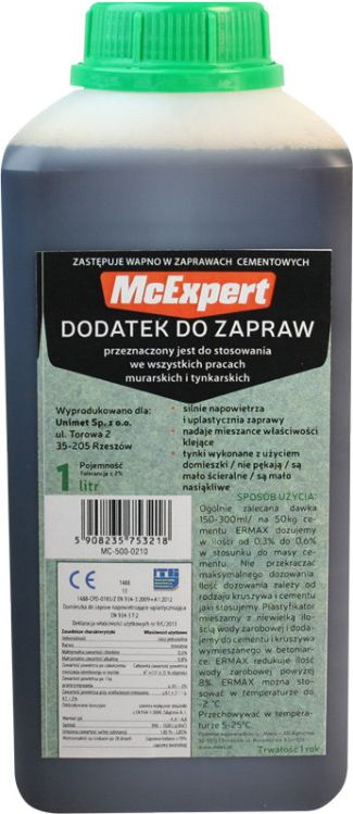 Aditiv për llaç McExpert Mortar Additive, zëvendësues gëlqereje, 1L, i errët