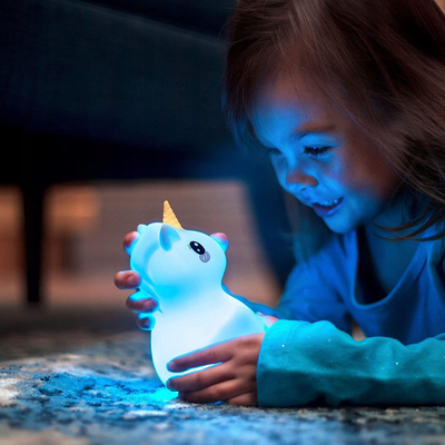 Llambë nate për fëmijë Unicorn LED, silikon, shumëngjyrëshe