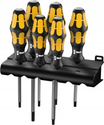 Set kaçavidash goditëse Wera Kraftform, 6 copa TORX, çelik kromi
