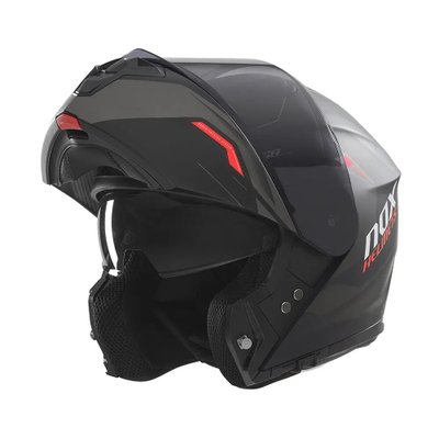 Helmetë modulare motoçiklete Nox N968 Ultra, vizor i gjerë, brendësi e mbushur, e zezë
