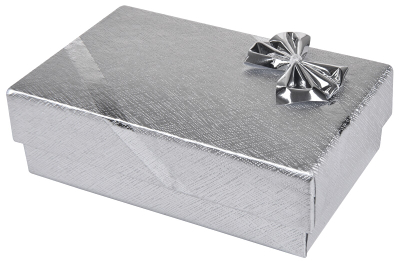 Kuti për bizhuteri Jan KOS SG-6 / AG, 8 x 8 x 2.5 cm, e argjendtë