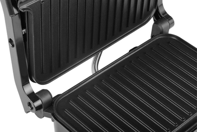 Toster për sanduiçe ECG S 2070 Panini, 1200W, sipërfaqe mos-ngjitëse, i zi me argjend