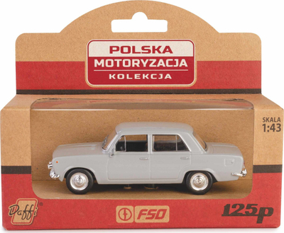 Maket veture PRL Collection Fiat 125p Daffi, shkalla 1:43, metal, gri e errët