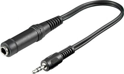 Adaptues audio Pro Audio Jack 6.3mm F në 3.5mm M, stereo, 20cm, ngjyrë e zezë