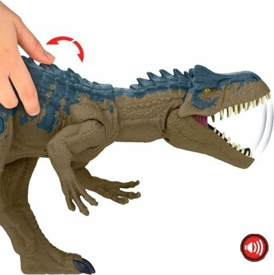 Lodër dinosauri Mattel Jurassic World Ruthless Rampage Allosaurus, 43 cm, me zë, shumëngjyrëshe