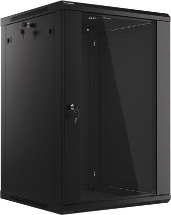 Kabinet rrjeti Lanberg RACK 19" 18U, 600x600, derë xhami, i zi