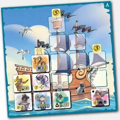 Lojë tavoline Captain Flip Rebel, strategjike, me temë piratësh, shumëngjyrëshe