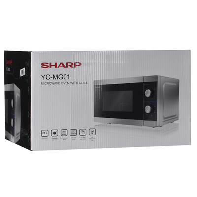 Furra me mikrovalë Sharp YC-MG01E-S, 20L, 800W, gri argjendi