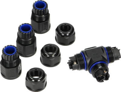 Lidhës kablli T Orno OR-AE-13602, IP68, 3x4mm², i zi