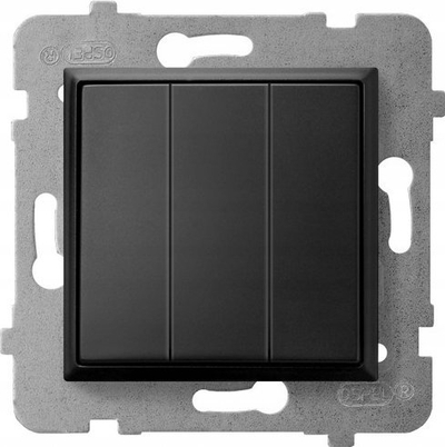 Buton i fshehtë Ospel Aria ŁP-24U/m/33, potenciór trefish 10AX 250V, IP20, i zi metalik