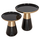 Set 2 tavolina për kafe Oluf Φ50&Φ41cm (HM9922), zezë/ ari