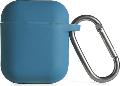 Kuti silikoni për kufje Beline, për Apple AirPods 1/2, me karabinë, blu