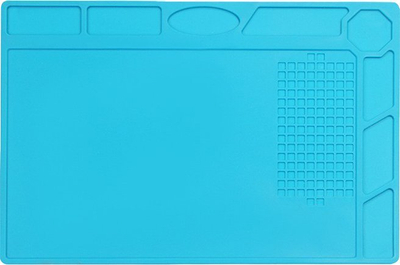 Tapet silikoni për saldim, 32x23 cm, i qëndrueshëm në nxehtësi, blu