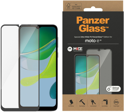 Mbrojtës ekrani PanzerGlass për Motorola Moto E13, xham i fortë, Ultra Wide Fit, transparent