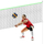 Set rrjete volejbolli e badminton Enero 609x220 cm, me shtylla, jeshile