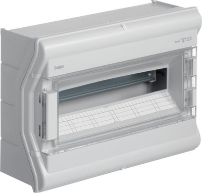 Bllok shpërndarës Hager Vector VE118SN, 1x18 module, IP65, gri