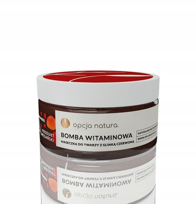 Maskë fytyre Nature Option Vitamin Bomb Red Clay, ushqyese, hidratuese