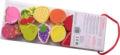 Lodër druri Classic World Fruit Beads, vargim, 13 copë, shumëngjyrëshe