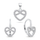 Set aksesorё Brilio Silver Heart SET197W, vathё + varёse