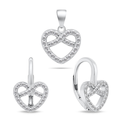 Set aksesorё Brilio Silver Heart SET197W, vathё + varёse