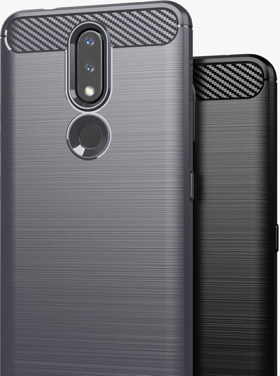 Mbrojtëse telefoni Hurtel Carbon Case Nokia 2.4, TPU i butë, me relief karboni, ngjyrë e zezë