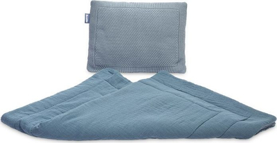 Set shtrati për bebe Sensillo Knitted, muslinë pambuku, anti alergjik, blu
