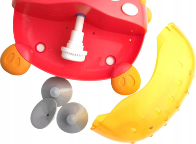 Lodër banje Bocioland Red Bubble Bath Toy Fish, me flluska, me muzikë, e kuqe