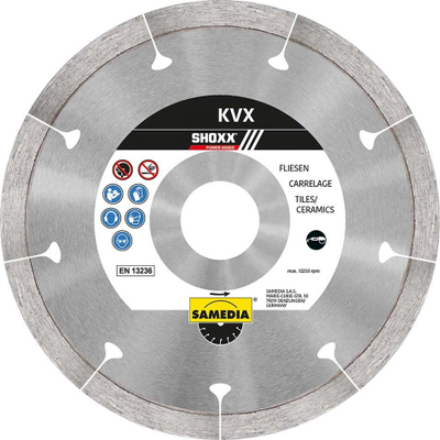 Disk diamant për prerje Samedia KVX, 115mm, vrimë 22mm, ngjyrë argjend