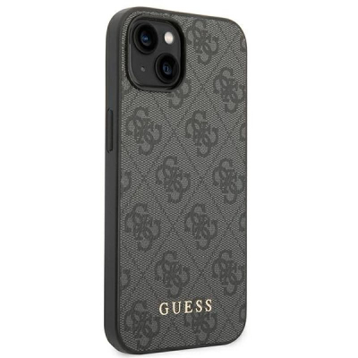 Mbulesë telefoni Guess 4G Logo për iPhone 14 Plus 6.7", plastike, gri e errët