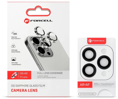 Mbrojtës kamere Forcell Camera Protection për Samsung Galaxy S24, S24 Plus, S25, xham i temperum, transparent