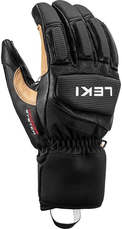 Doreza ski Leki Griffin Pro 3D, lëkurë, MF Touch, të zeza kafe